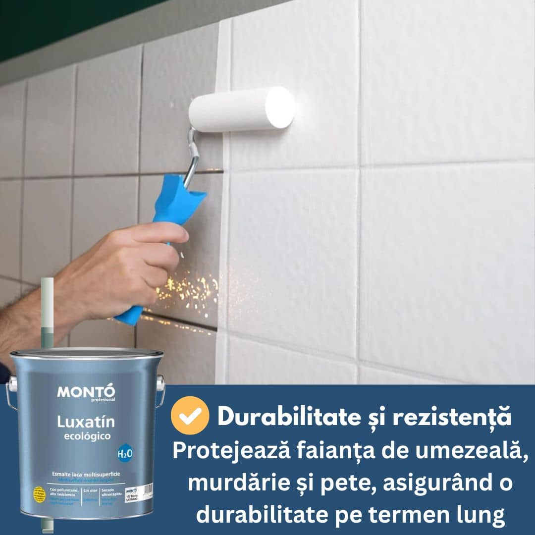 Monto Tile Paint 750ml – Ecological, Maximum Adhesion on Ceramics, Tiles, Metal, Plasterboard | Durability and Intense Color