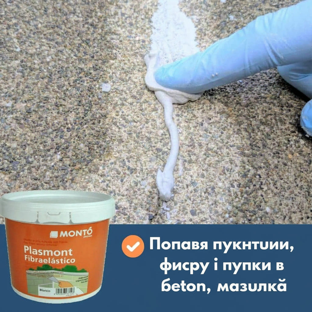 КИТ Еластичен за Ремонт на Пукнатини в Бетон, Штукатура, Дърво и Пластмаса – с Влакна от Стъкло | Monto 750ml