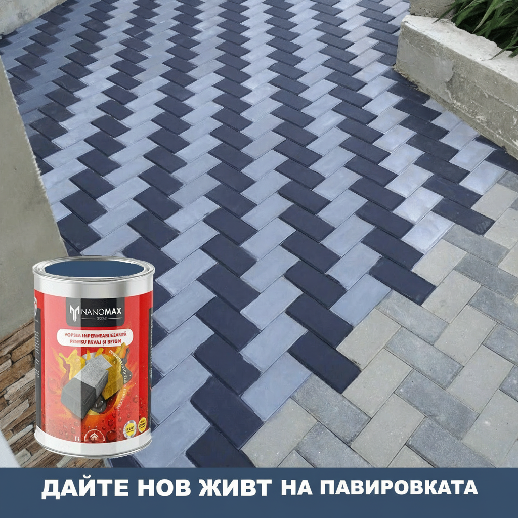 Боя за тротоарни плочи и бетон, хидрофобна, UV и устойчива на петна защита, NanoMax