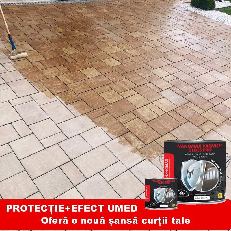 Bicomponent Polyurethane Varnish, Matte Effect, stone, pavement and concrete, Anti-Slip Effect, NanoMax