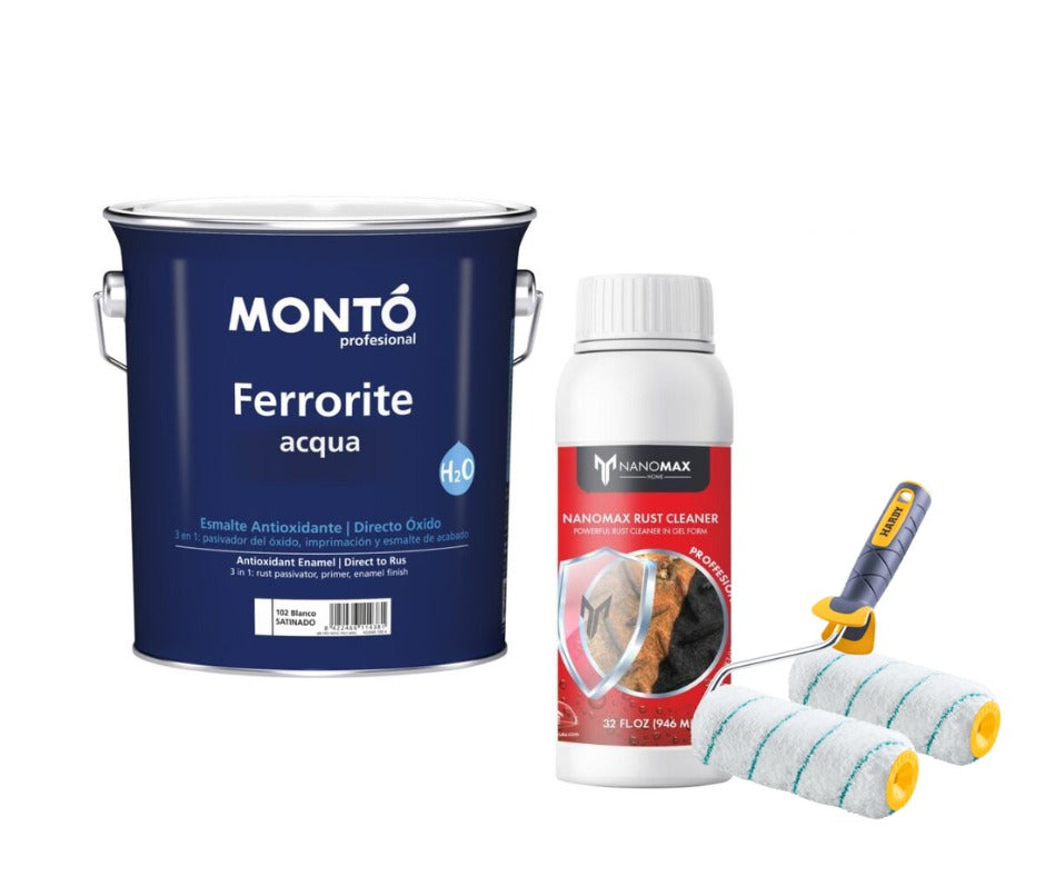 KIT PROTECTIE METAL + Curățare RUGINA – Eliminare si Protectie Antirugină + Vopsea Anticorozivă + NanoMax