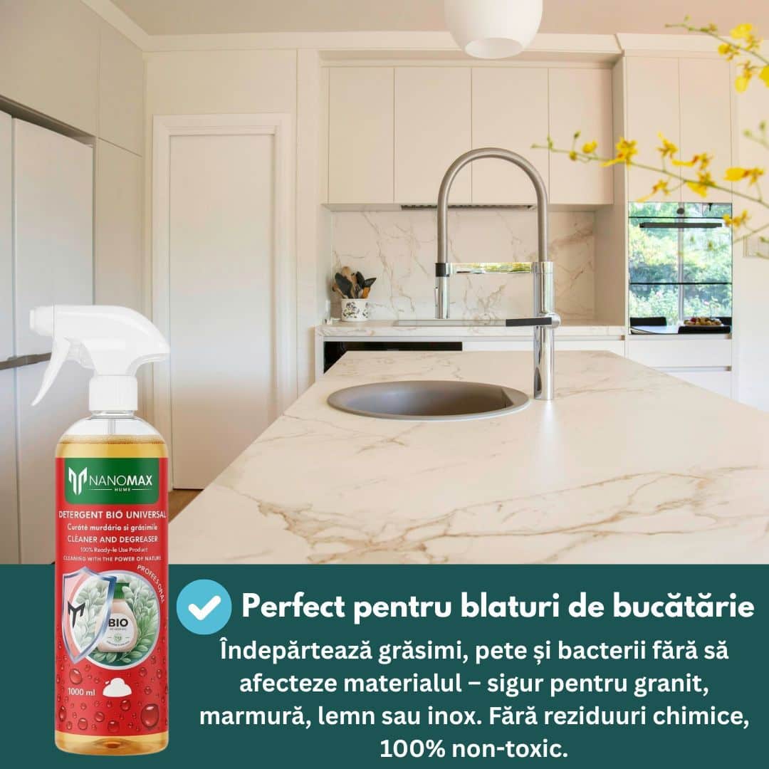 BIO Detergent Deep Dirt and Grease Cleaning for Stone, Concrete, Paving, Metal, Glass, Nanomax Surfaces, 1L