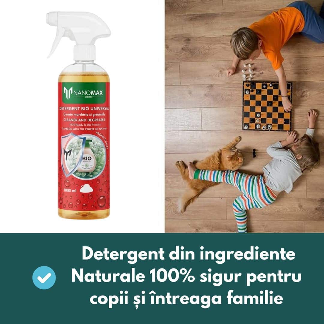 BIO Detergent Deep Dirt and Grease Cleaning for Stone, Concrete, Paving, Metal, Glass, Nanomax Surfaces, 1L