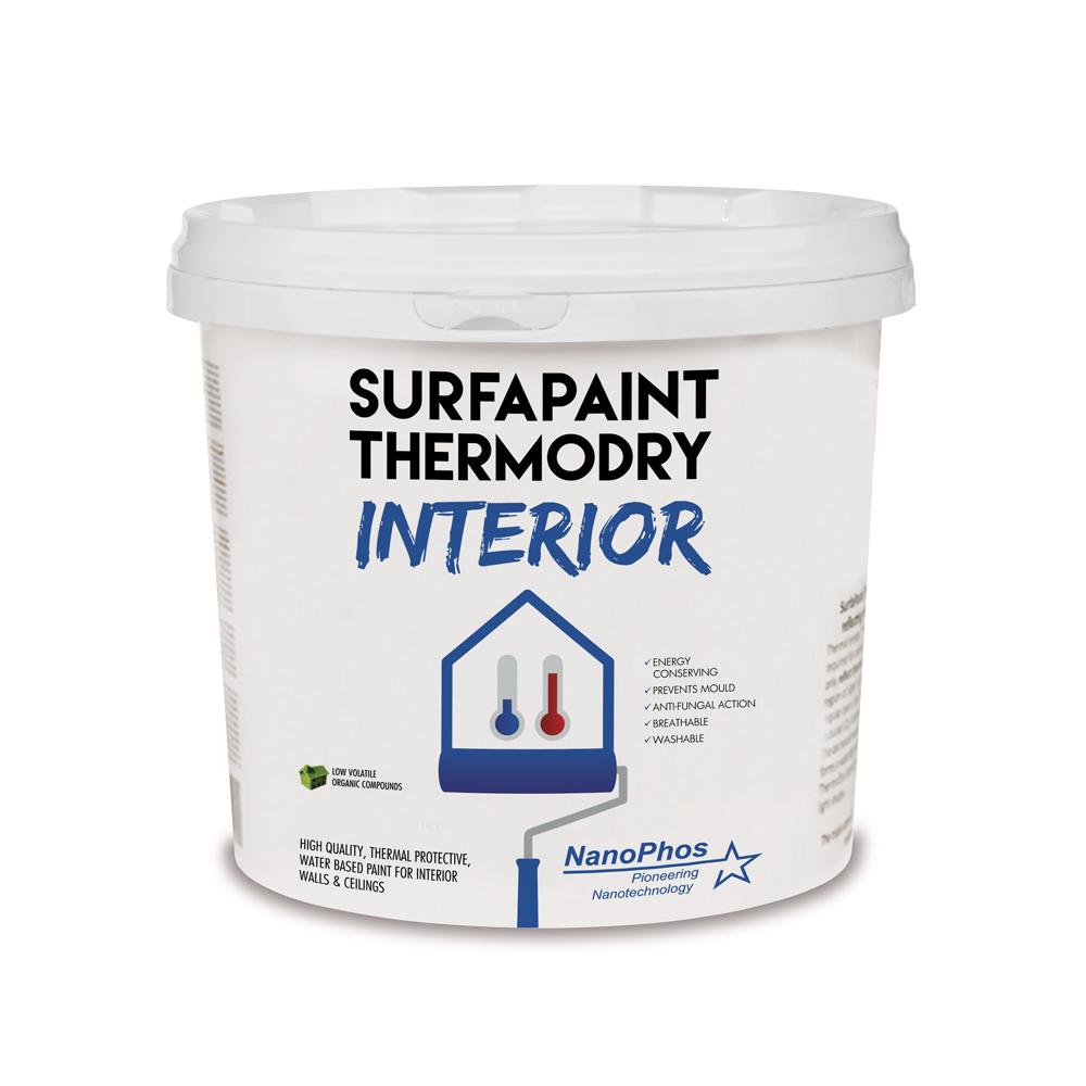Interior Thermal Insulation Paint, Nano SurfaPaint ThermoDry, White, 10L