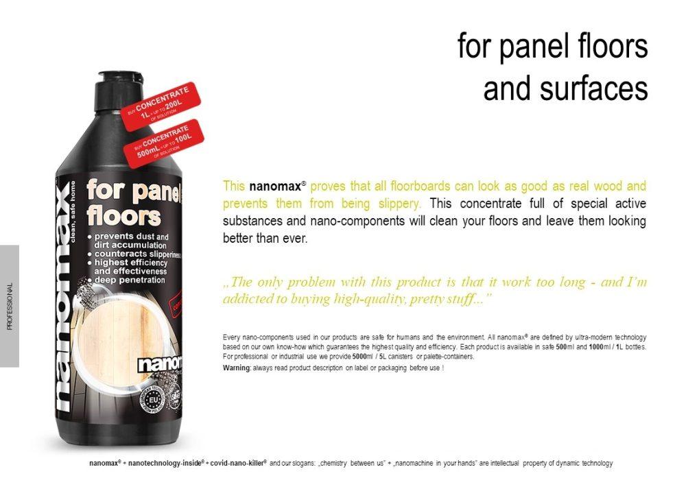 Parquet Detergent, Professional Solution for cleaning parquet floors, Nanomax