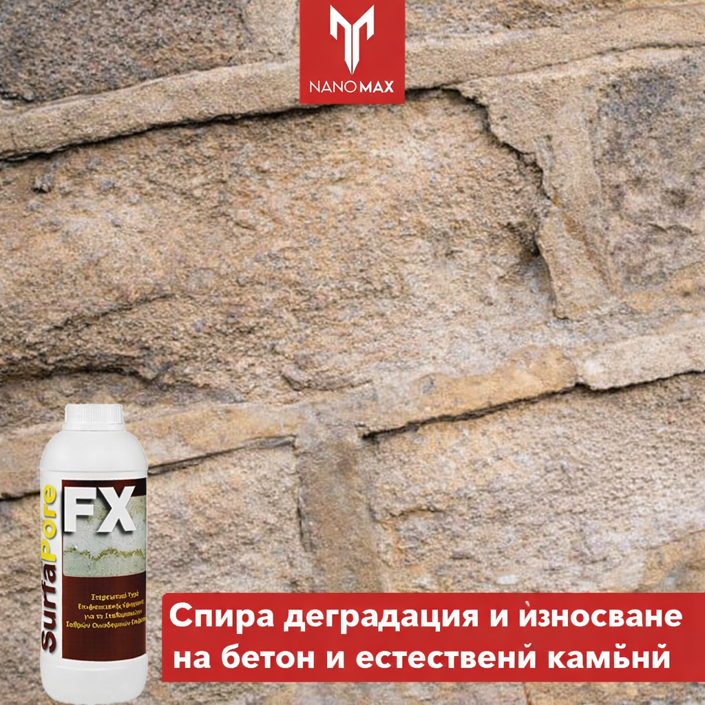 Затврдвател за повреди или шлифоване на бетон, стабилизатор, SurfaPore FX WB, NanoPhos 1L