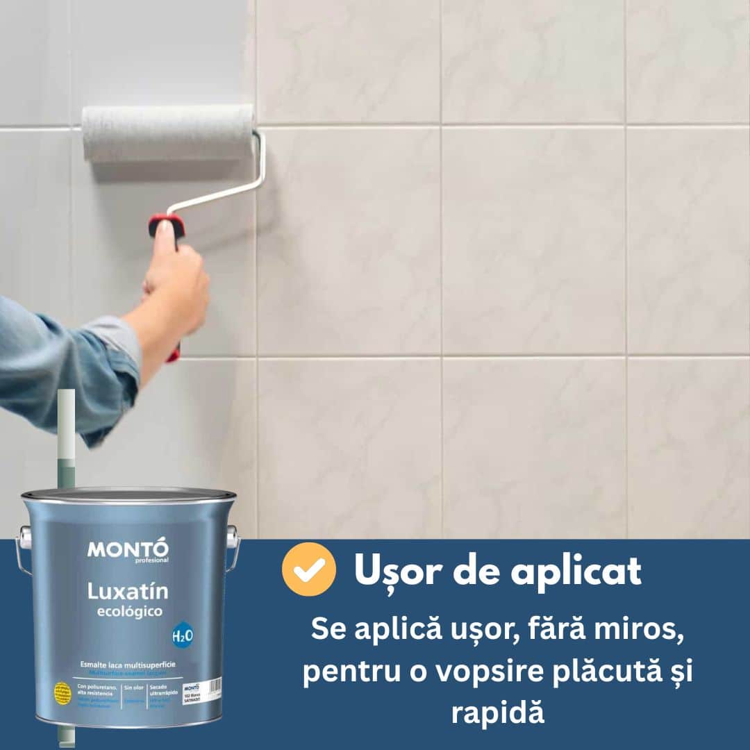Monto Tile Paint 750ml – Ecological, Maximum Adhesion on Ceramics, Tiles, Metal, Plasterboard | Durability and Intense Color