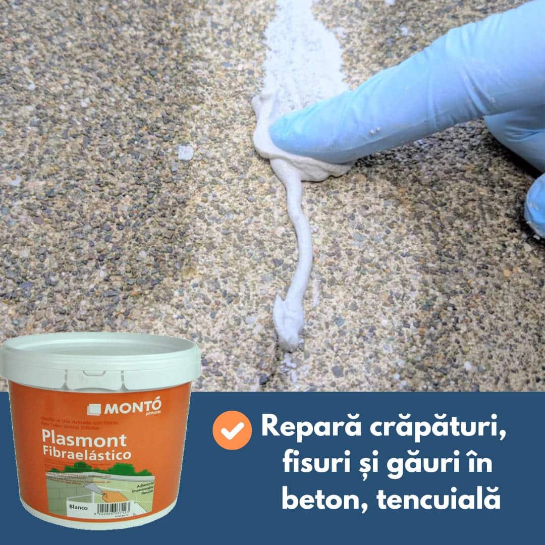 Elastic Concrete, Plaster, Wood and Plastic Crack Repair KIT - with Fiberglass | Monto 750ml