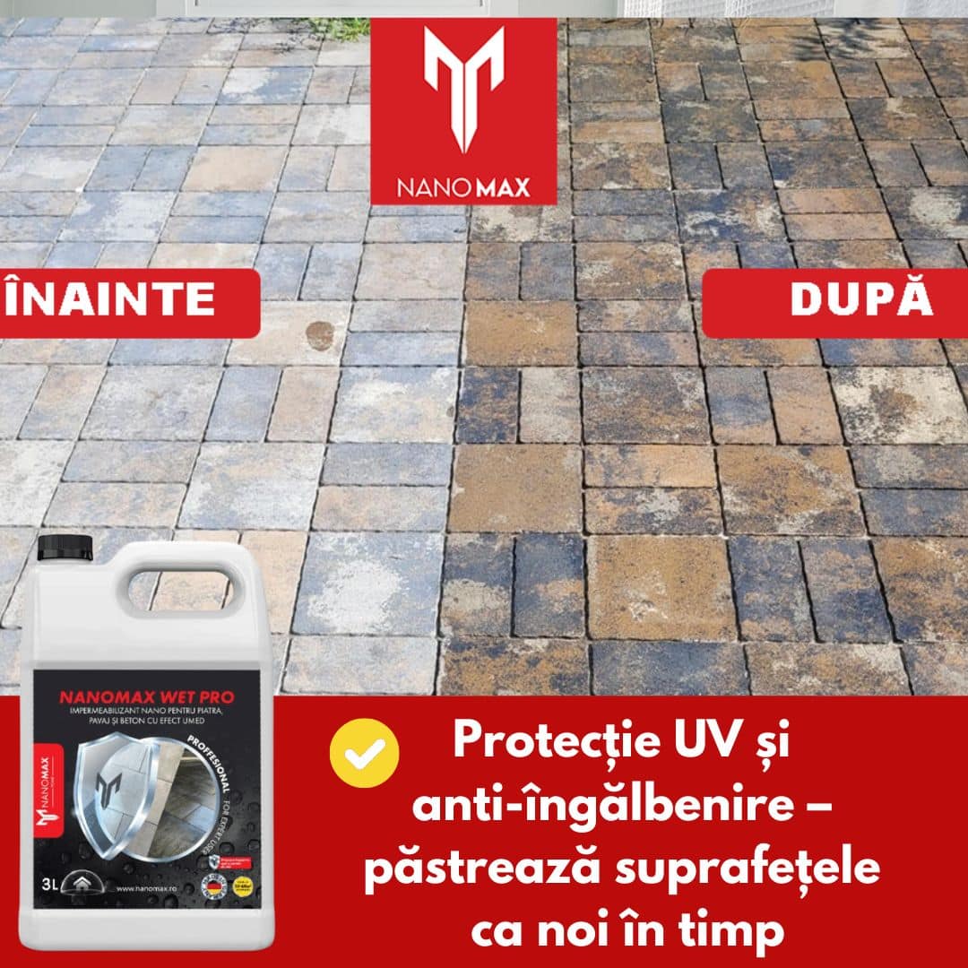 Водоотблъскващ препарат NanoMax Wet Pro 3L – ефект „мокро“ и защита за естествен камъ и бетон