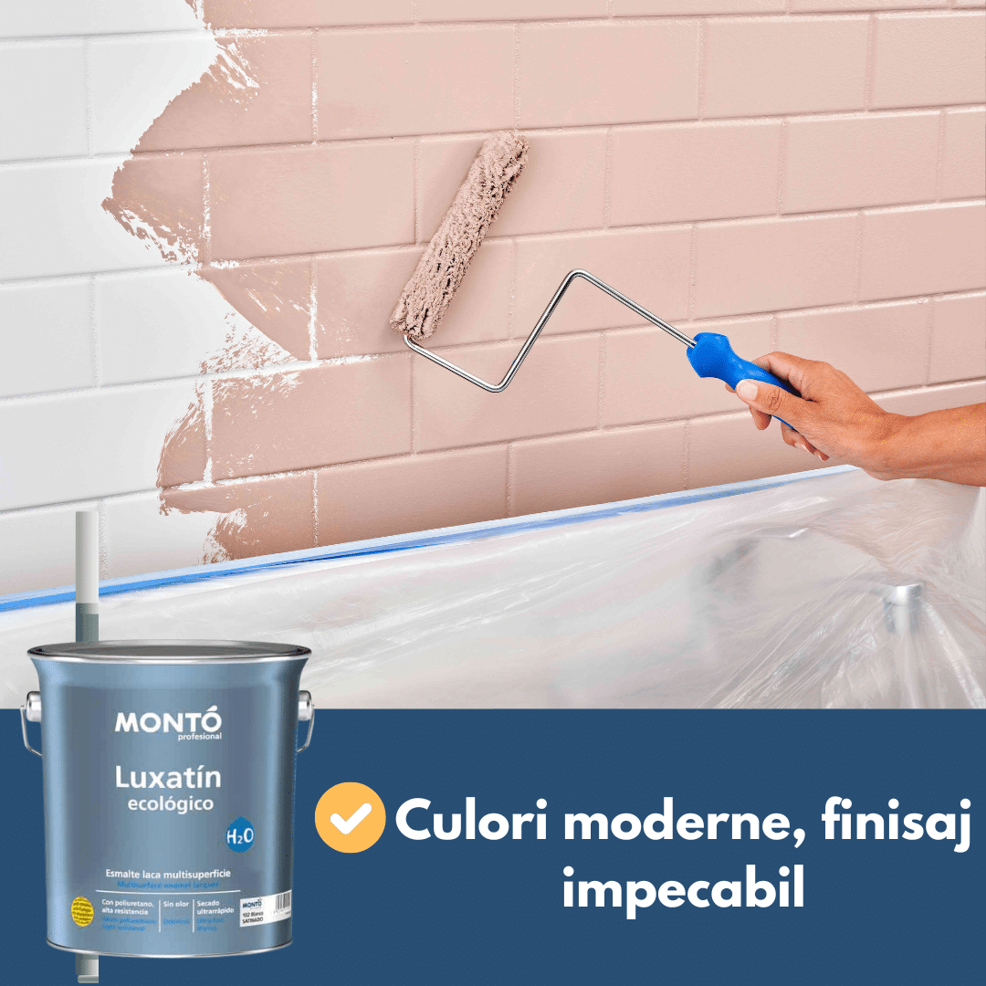Monto Tile Paint 750ml – Ecological, Maximum Adhesion on Ceramics, Tiles, Metal, Plasterboard | Durability and Intense Color