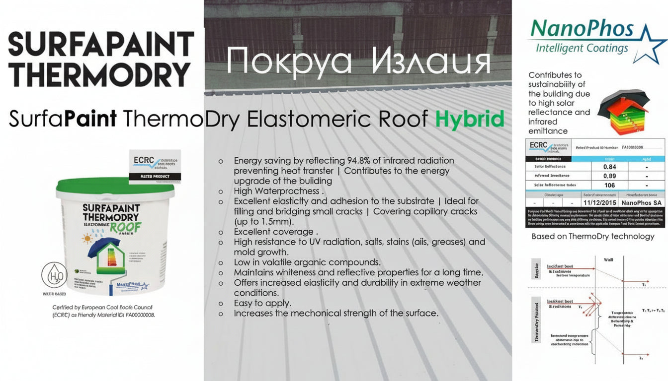 Vopsea Termoizolantă Acoperisuri Nano SurfaPaint ThermoDry Roof - Nanomax