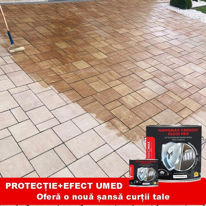 Bicomponent Polyurethane Varnish, Matte Effect, stone, pavement and concrete, Anti-Slip Effect, NanoMax