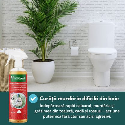 BIO Detergent Deep Dirt and Grease Cleaning for Stone, Concrete, Paving, Metal, Glass, Nanomax Surfaces, 1L