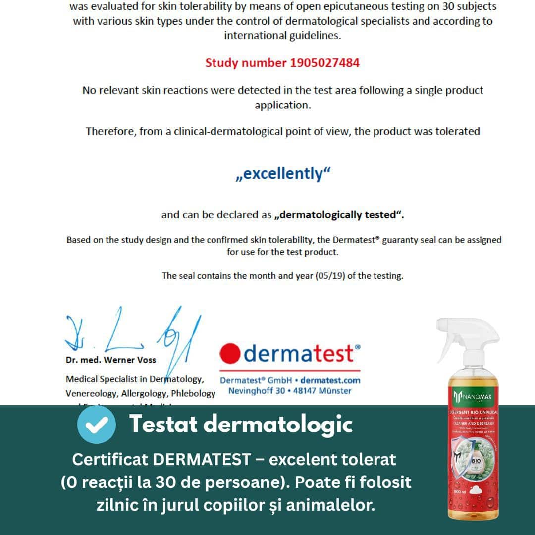 BIO Detergent Deep Dirt and Grease Cleaning for Stone, Concrete, Paving, Metal, Glass, Nanomax Surfaces, 1L