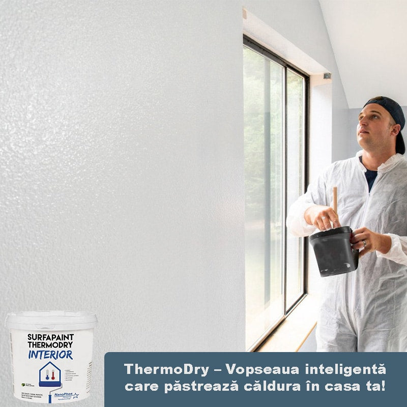 Interior Thermal Insulation Paint, Nano SurfaPaint ThermoDry, White, 10L